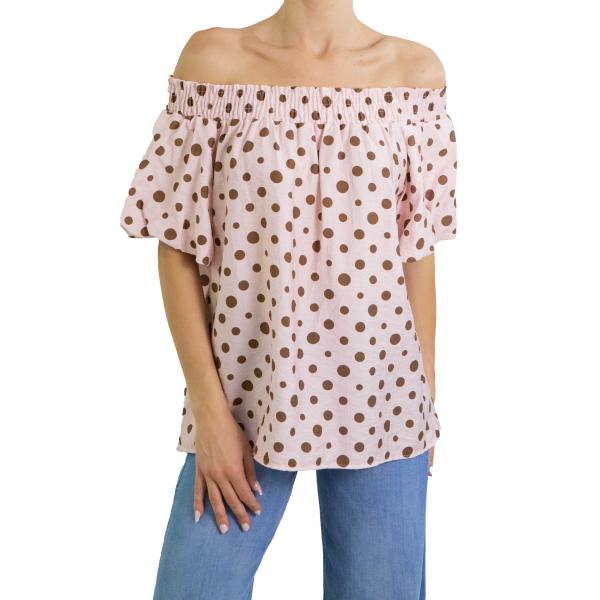 Maglia con elastico con pois
